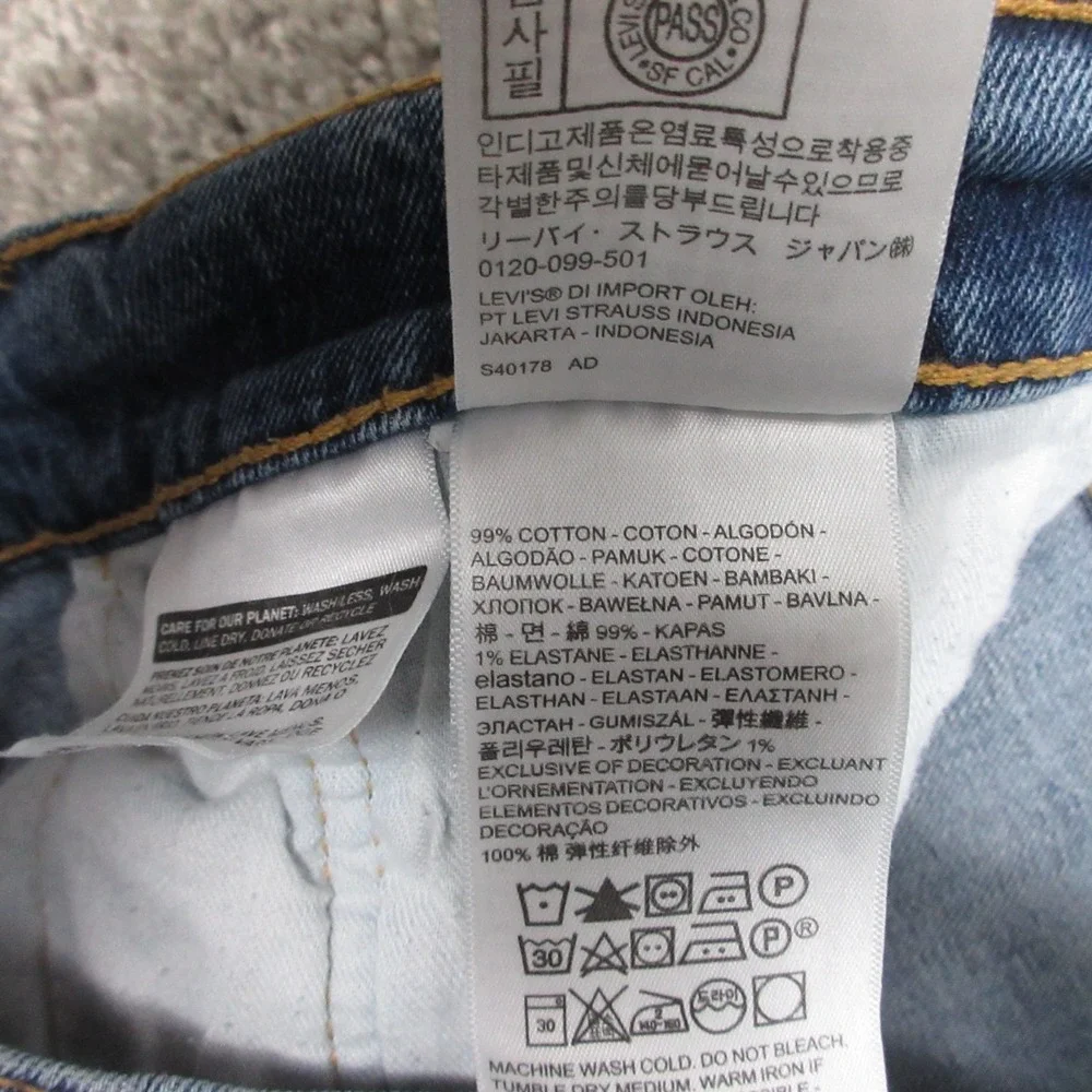 Levis Jeans Mens 34x30 Blue 505 Regular Straight Faded Work Zip Fly‎ Denim Pants